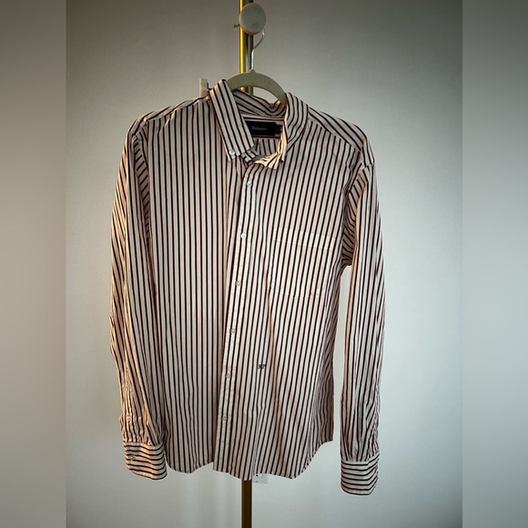 Realization Par The Anderson Red Stripe relaxed boyfriend button up - Picture 3 of 5